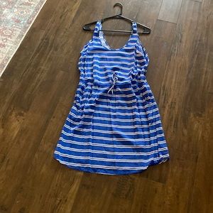 Blue and white gap tank dress, size large, like new